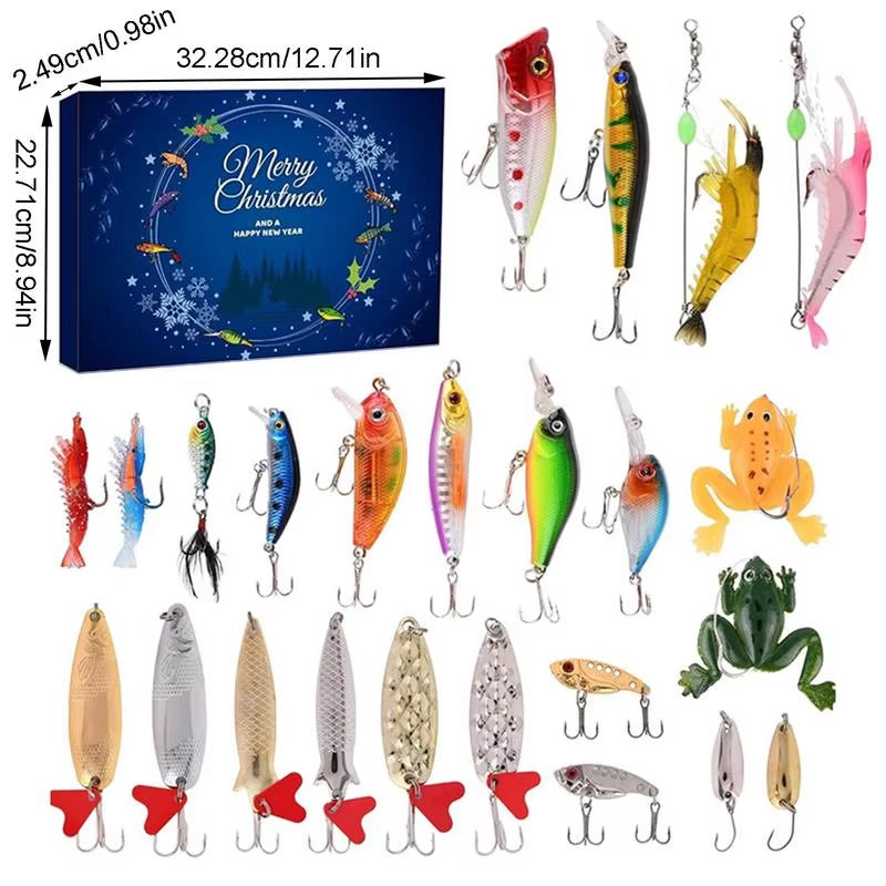 2024 Fishing Tackle Advent Calendar 24 Day Christmas Advent Calendar Fishing Tackle Box Creative Christmas Gifts Countdown