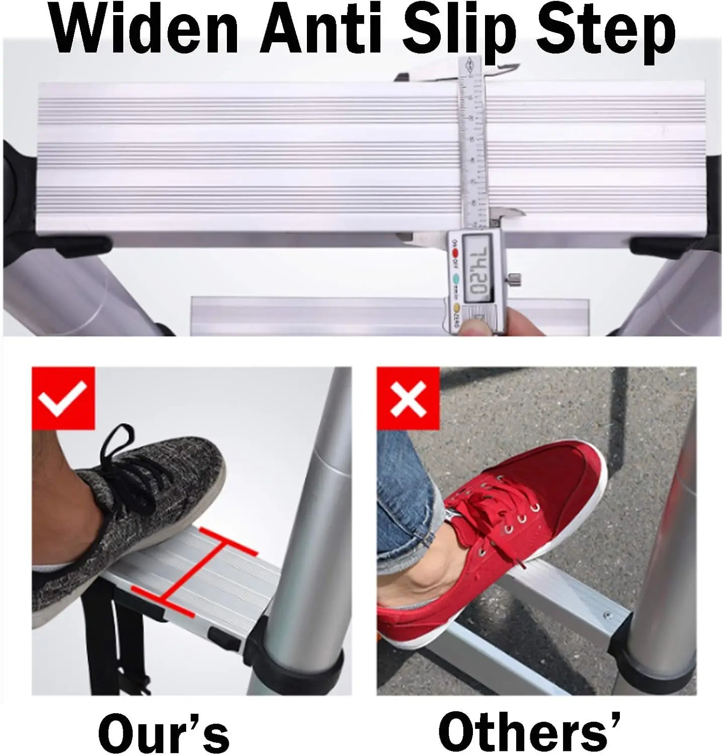 Aluminum Folding Ladder Lightweight A-Frame Ladder Extension Telescopic Ladder Portable Safety Ladder,4+5/5+6/6+7 Step Ladder