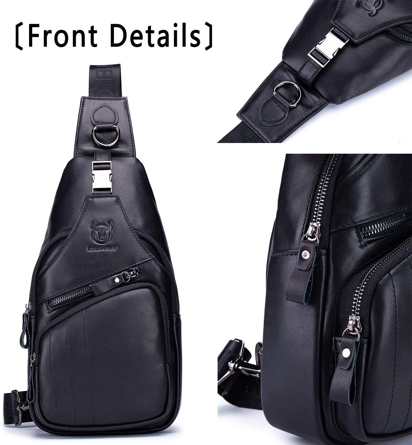 Cross Body Bags for Men Leather Sling Bag Casual Daypacks Chest Bags Shoulder Bag Travel Hiking Backpacks