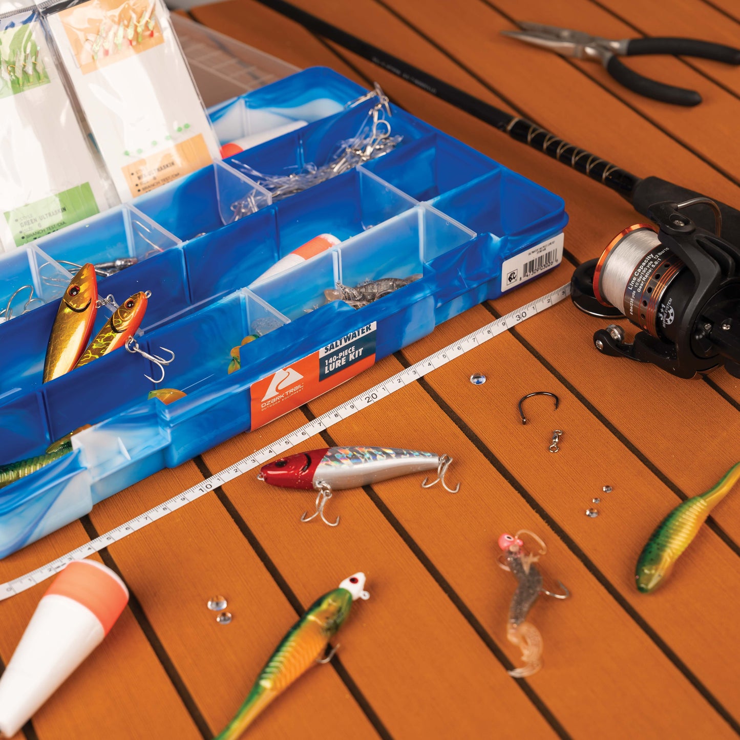 140Pc Saltwater Kit Plastic Fishing Tackle Storage Box Included. Storage Box with Included Tackle