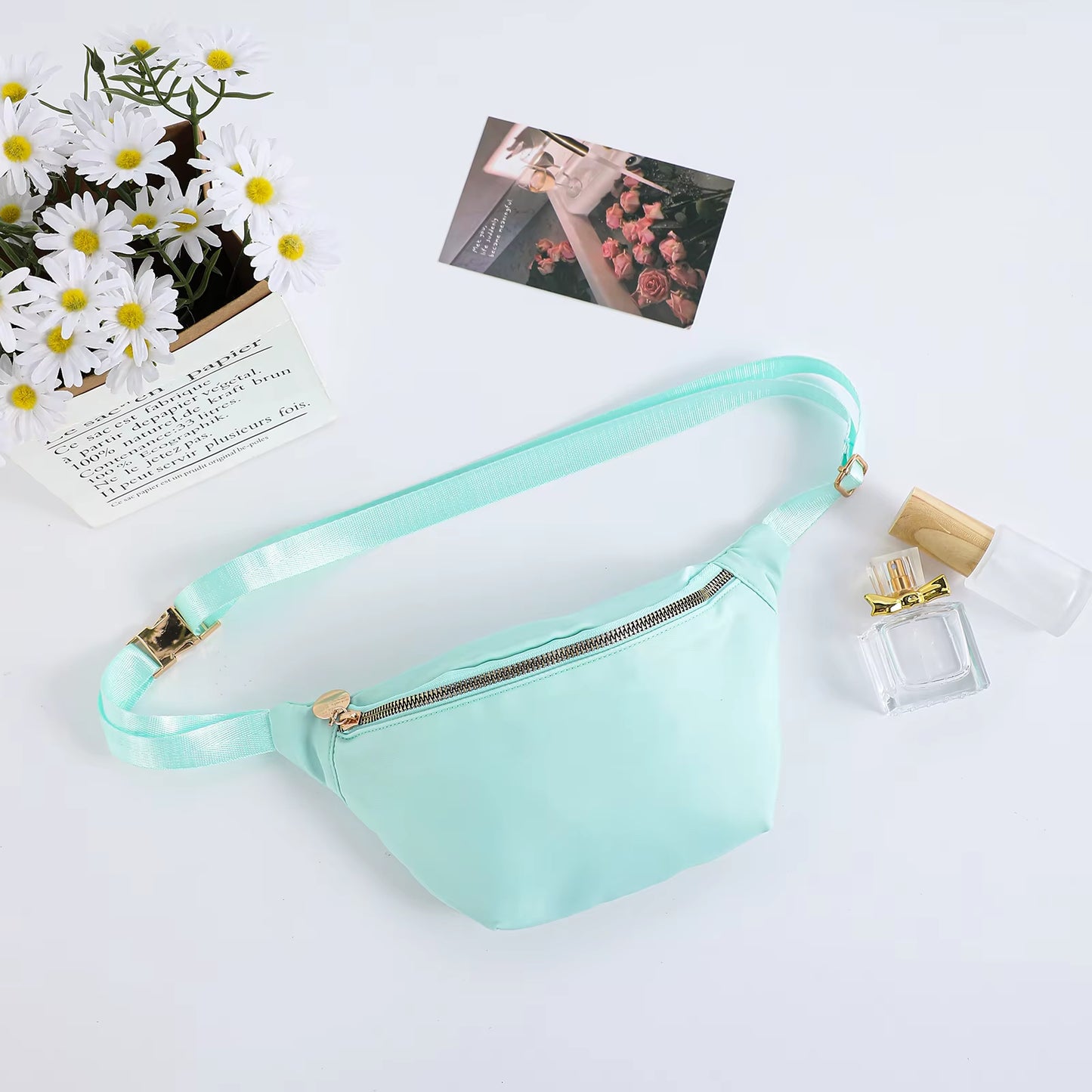Women Fanny Pack Nylon Belt Bag Fashion Adult Waist Pack Zipper Bum Bag Adjustable Lightweight Multifunction Water-Resistant