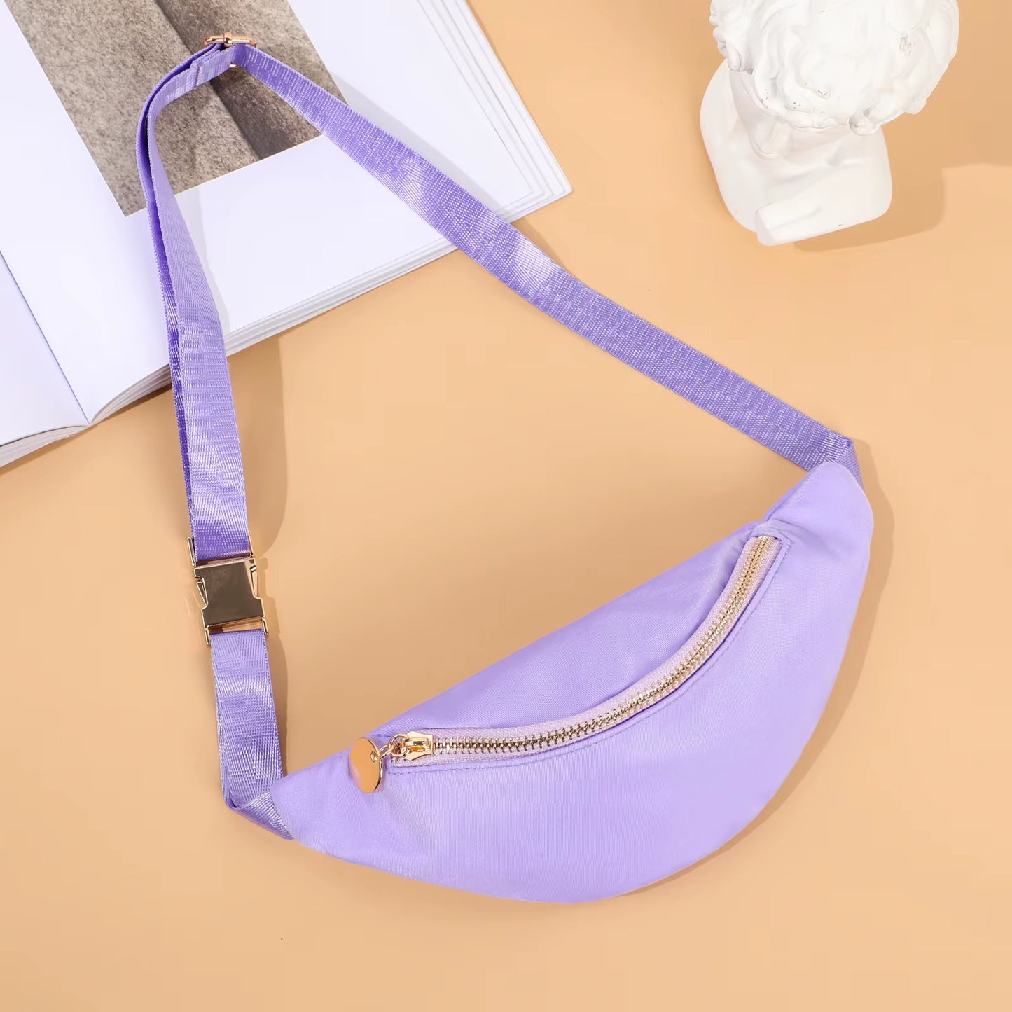 Women Fanny Pack Nylon Belt Bag Fashion Adult Waist Pack Zipper Bum Bag Adjustable Lightweight Multifunction Water-Resistant