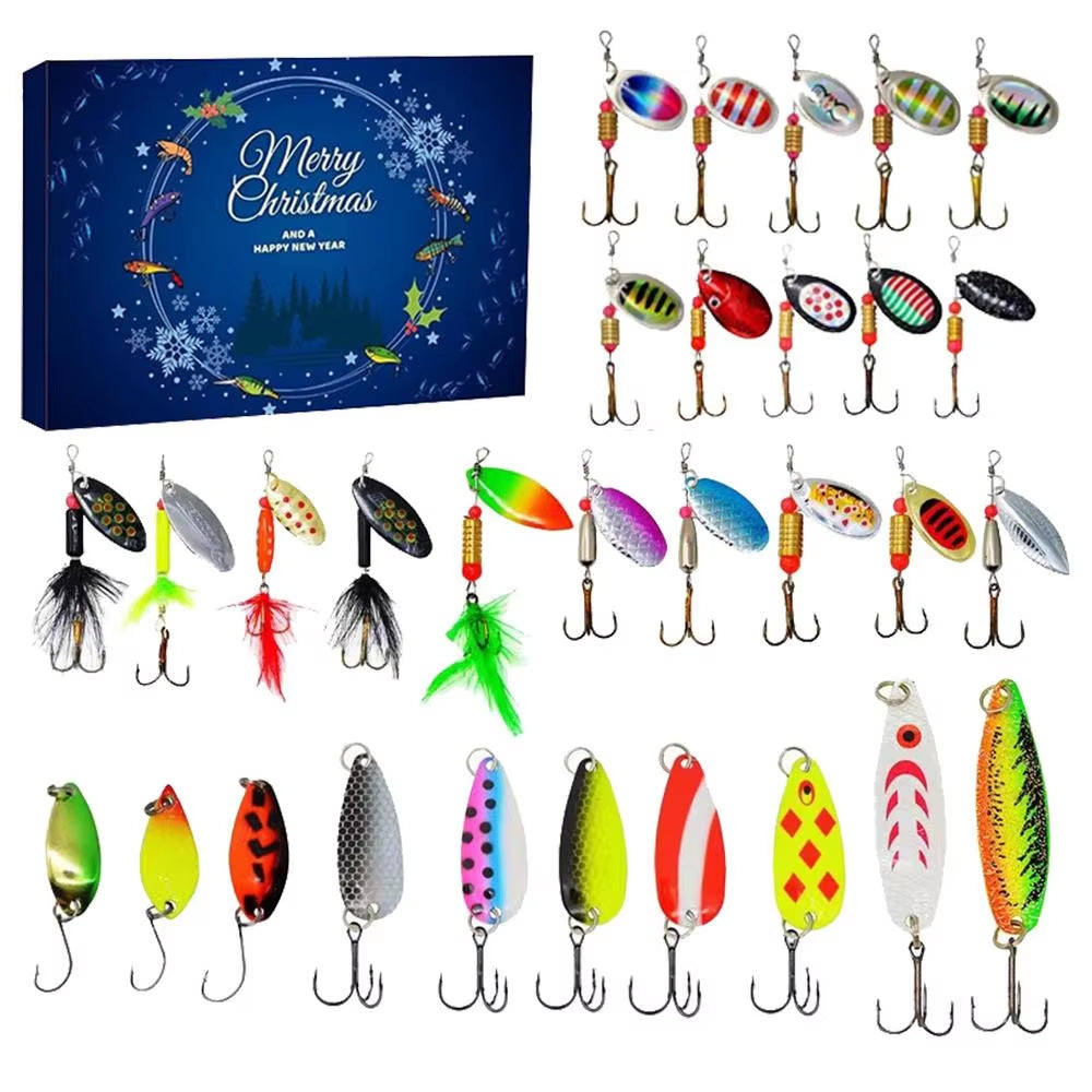 2024 Fishing Tackle Advent Calendar 24 Day Christmas Advent Calendar Fishing Tackle Box Creative Christmas Gifts Countdown
