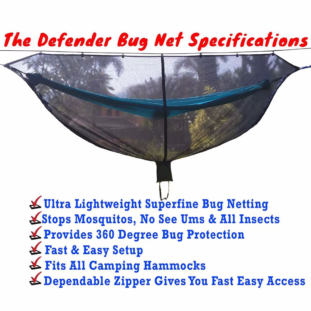 Portable Hammock Mosquito Net Camping Survival Garden Hunting Leisure Hamac Travel Double Person Hamak