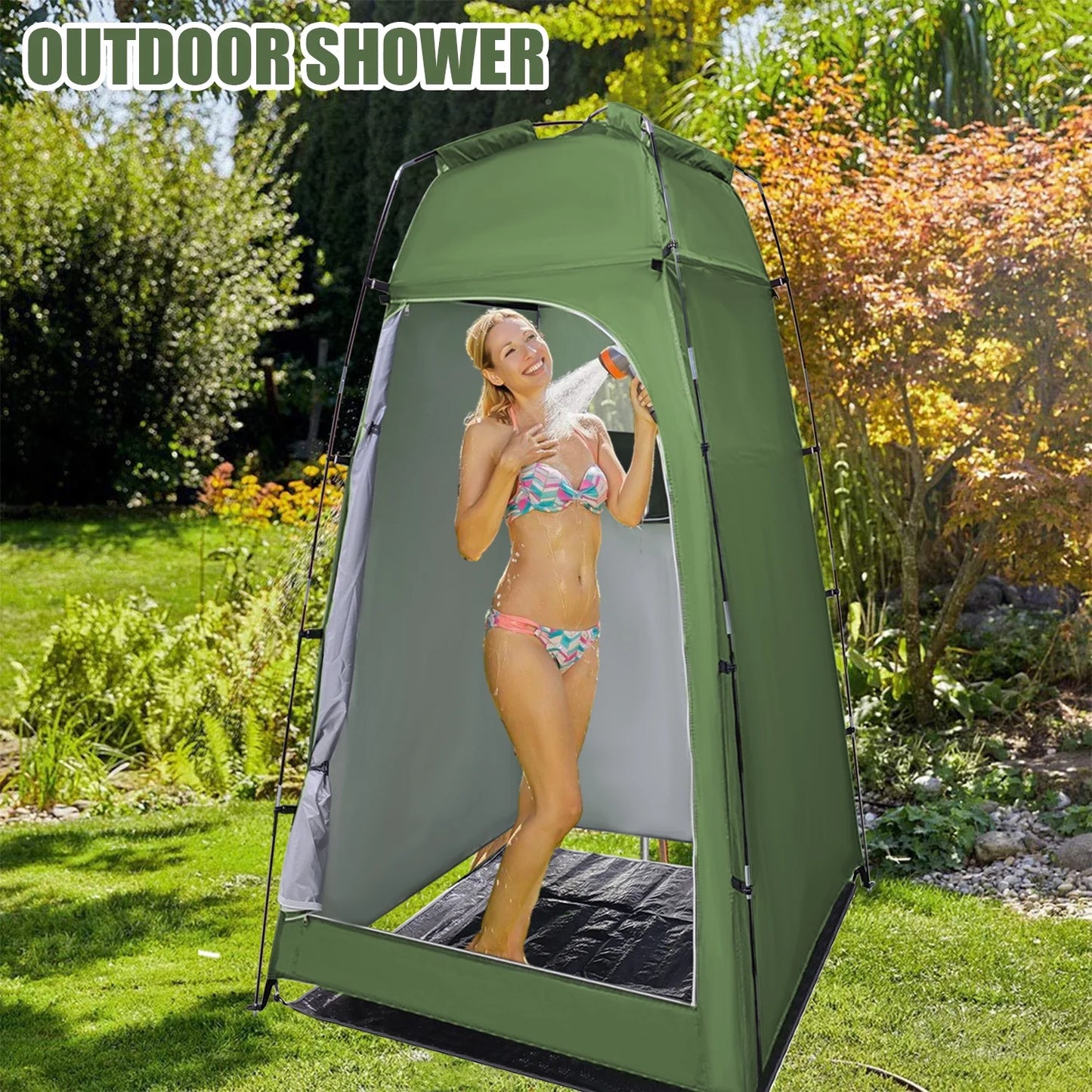 6.9FT Outdoor Privacy Shower Tent Portable Changing Room Camp Toilet W/Carry Bag