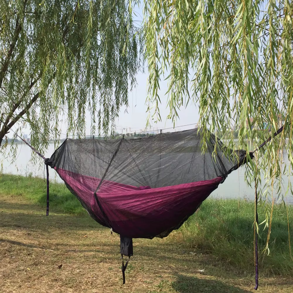 Portable Hammock Mosquito Net Camping Survival Garden Hunting Leisure Hamac Travel Double Person Hamak