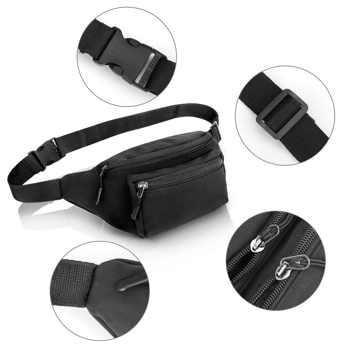 Men Women Fanny Pack Belt Waist Bag Crossbody Chest Sling Shoulder Wallet Sports