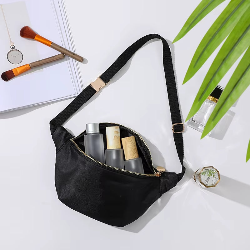 Women Fanny Pack Nylon Belt Bag Fashion Adult Waist Pack Zipper Bum Bag Adjustable Lightweight Multifunction Water-Resistant
