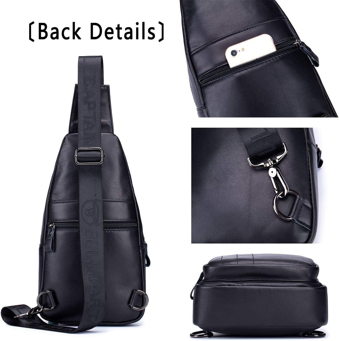 Cross Body Bags for Men Leather Sling Bag Casual Daypacks Chest Bags Shoulder Bag Travel Hiking Backpacks