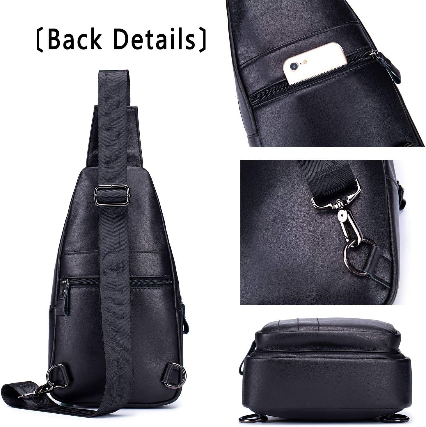 Cross Body Bags for Men Leather Sling Bag Casual Daypacks Chest Bags Shoulder Bag Travel Hiking Backpacks
