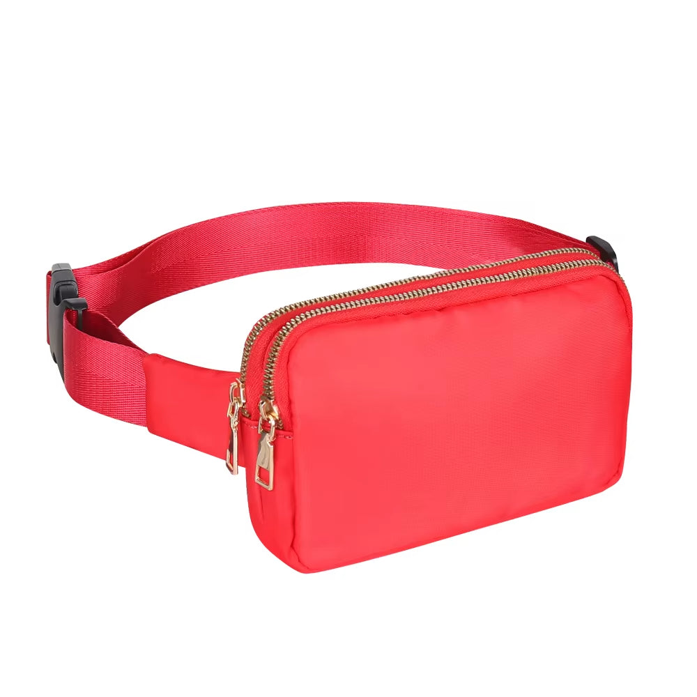 Geestock Fanny Pack Women'S Waist Bag Fashion Belt Bags Women Dual Zipper Waterproof Crossbody Bag Ladies Bum Hip Bag Riñonera