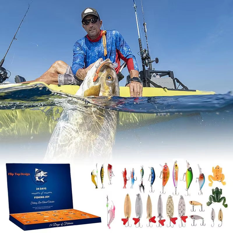 2024 Fishing Tackle Advent Calendar 24 Day Christmas Advent Calendar Fishing Tackle Box Creative Christmas Gifts Countdown