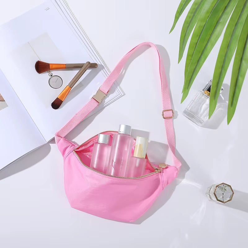 Women Fanny Pack Nylon Belt Bag Fashion Adult Waist Pack Zipper Bum Bag Adjustable Lightweight Multifunction Water-Resistant