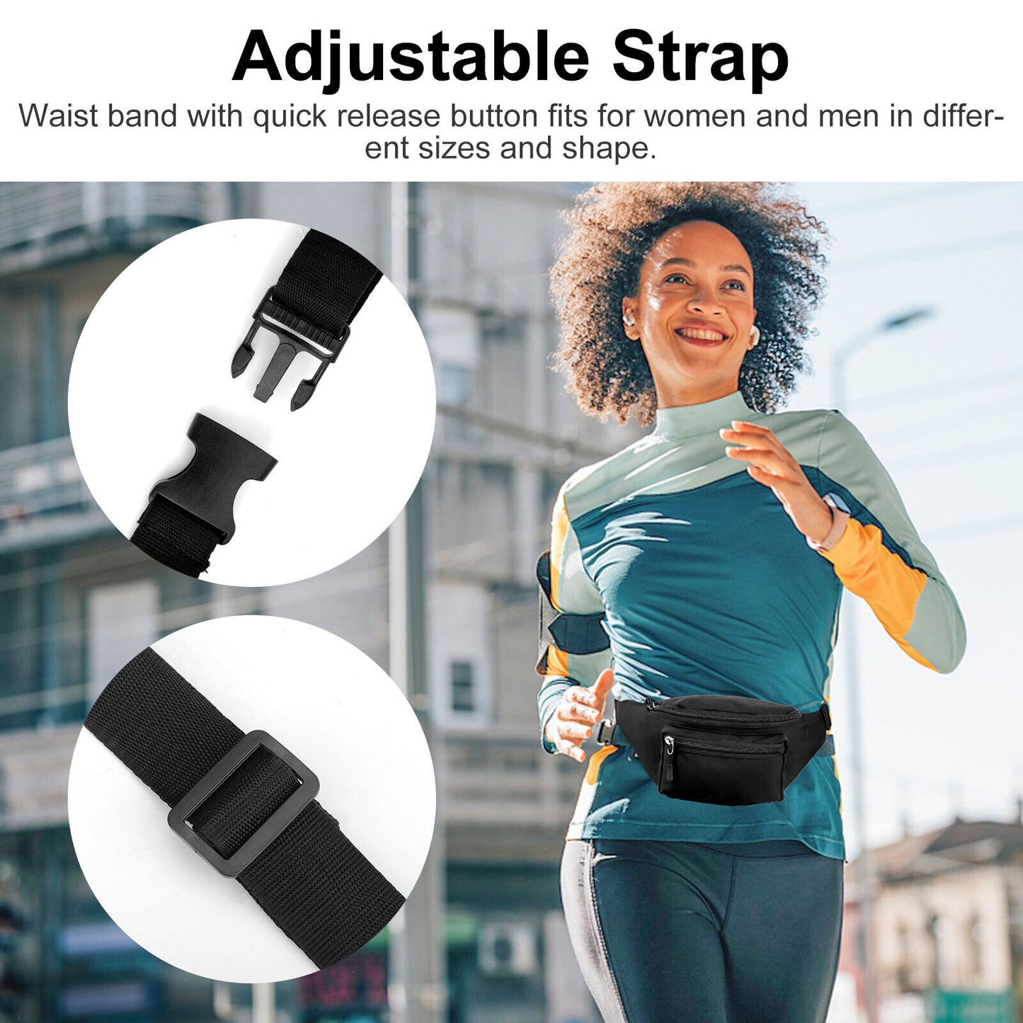 Men Women Fanny Pack Belt Waist Bag Crossbody Chest Sling Shoulder Wallet Sports