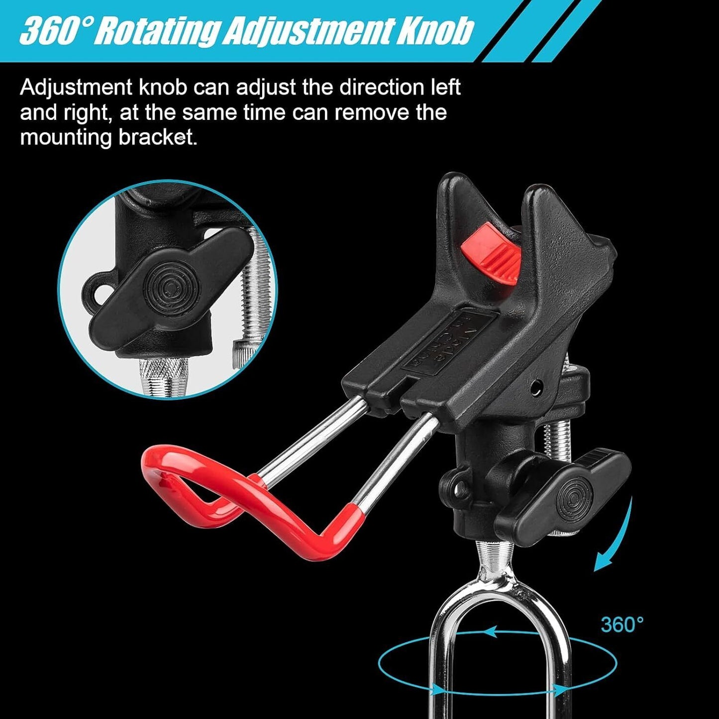 2Pack Fishing Rod Holders for Bank Fishing, Fishing Pole Holders for Ground, 360