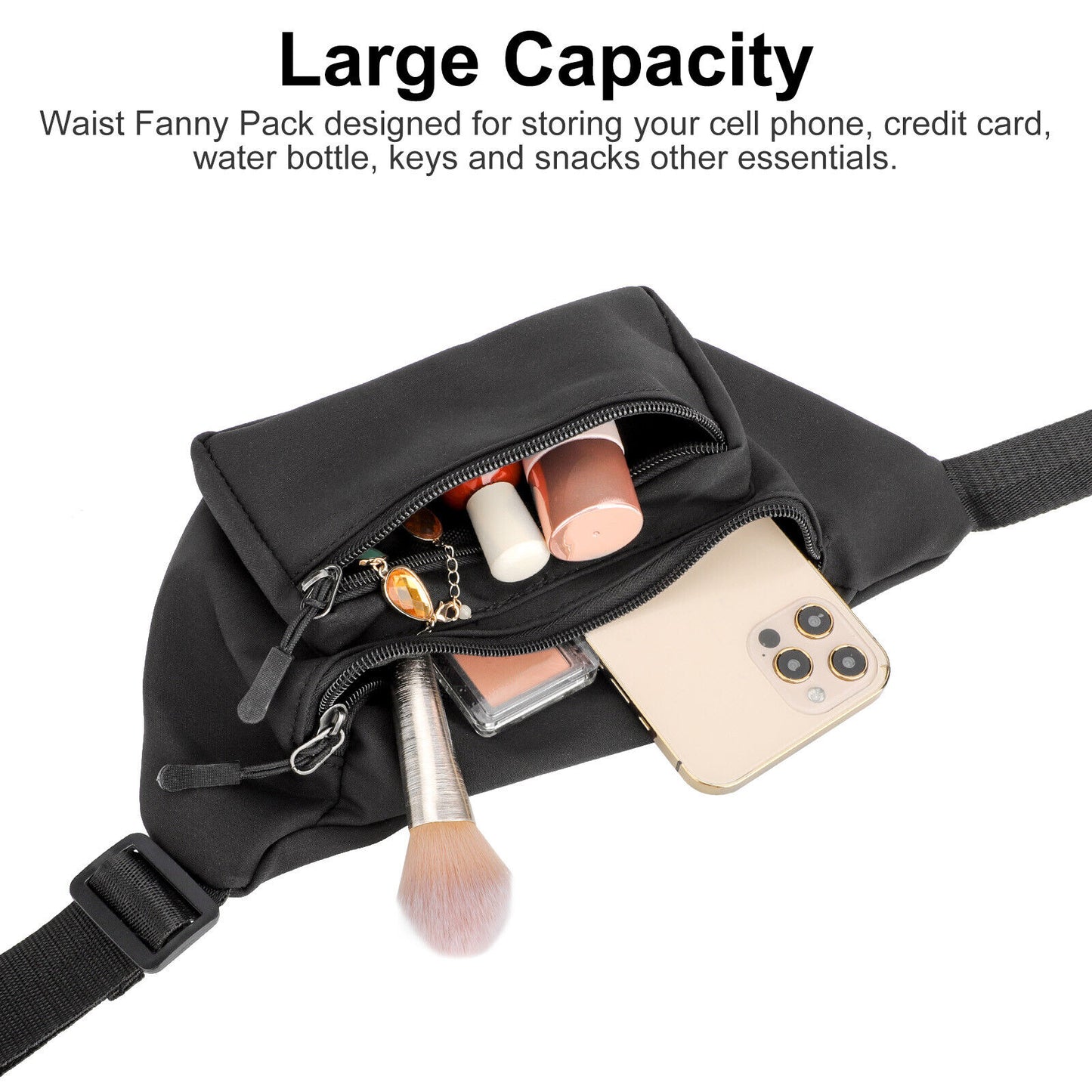 Men Women Fanny Pack Belt Waist Bag Crossbody Chest Sling Shoulder Wallet Sports
