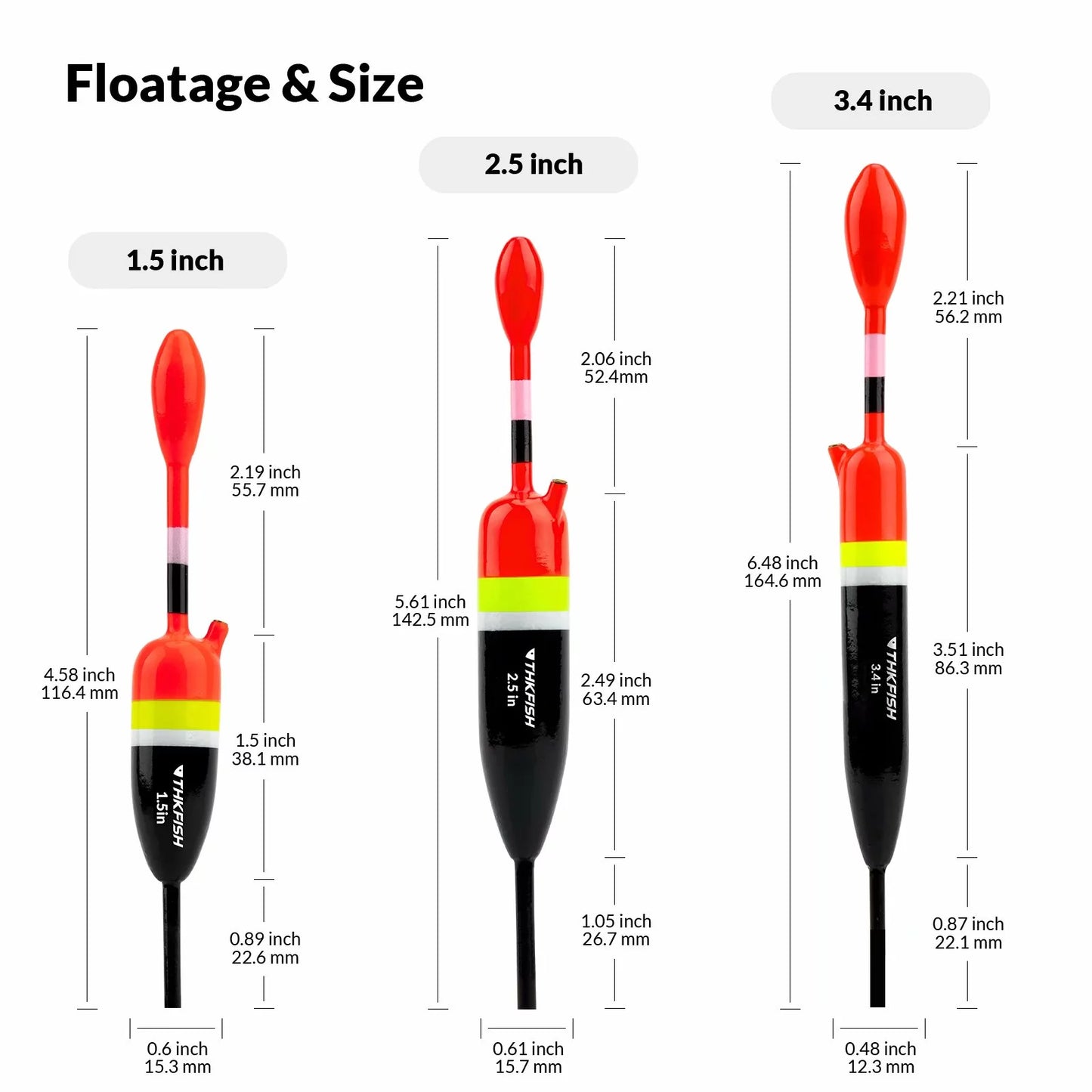 Fishing Bobbers Fishing Floats and Bobbers Slip Bobbers for Fishing Balsa Floats Crappie Fishing Bobbers Floatage 1/7Oz(1.5"X0.6"X4.58")-5Pcs
