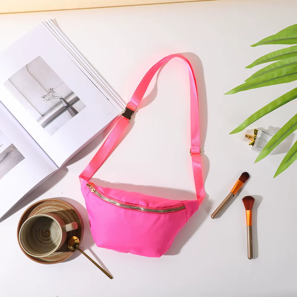 Women Fanny Pack Nylon Belt Bag Fashion Adult Waist Pack Zipper Bum Bag Adjustable Lightweight Multifunction Water-Resistant