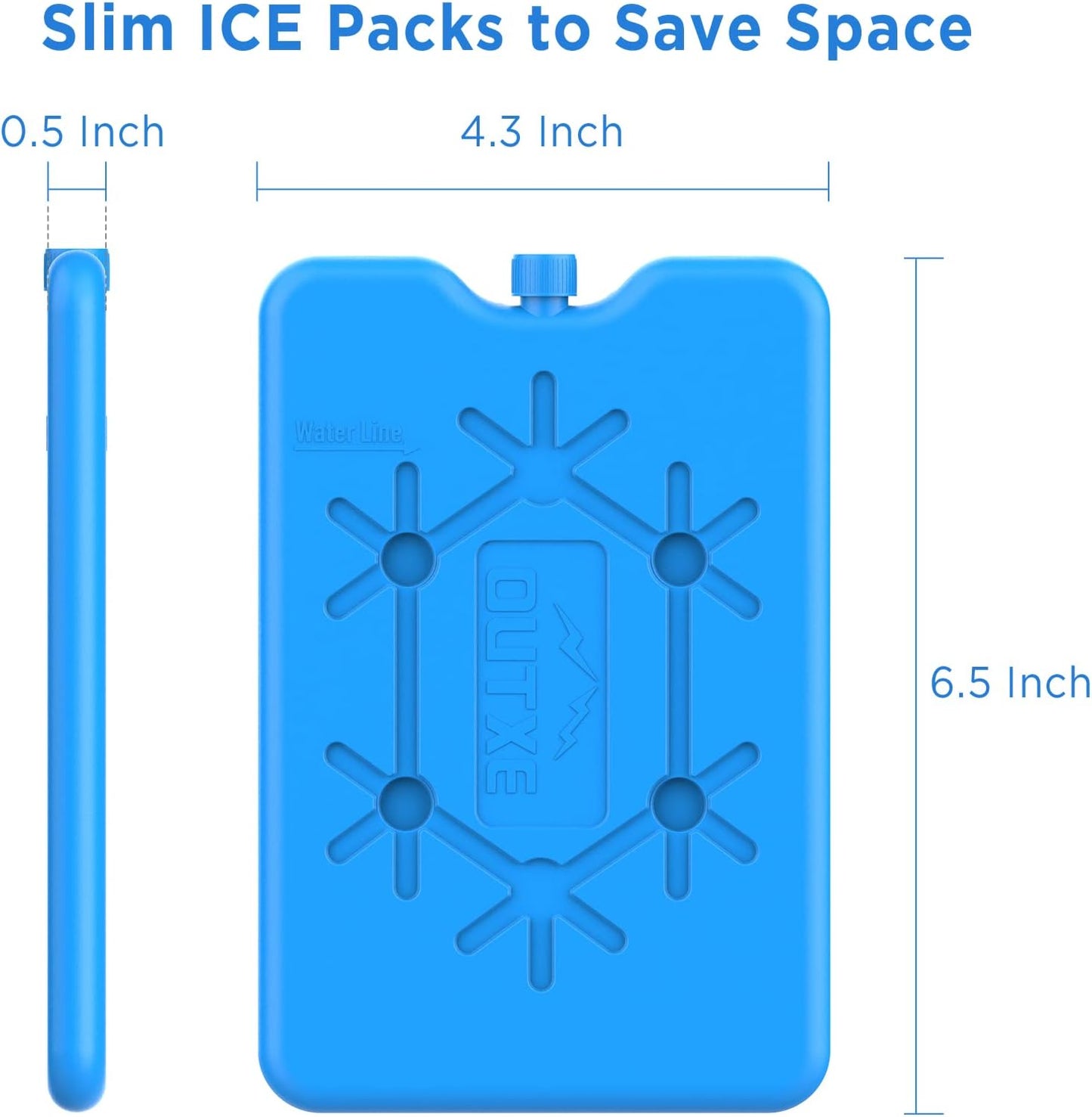 Ice Packs for Lunch Box - Reusable Ultra-Thin Freezer Packs - Long-Lasting Cool Packs for Coolers, Keep Food Fresh and Cold in Lunch Boxes and Breastmilk Bags