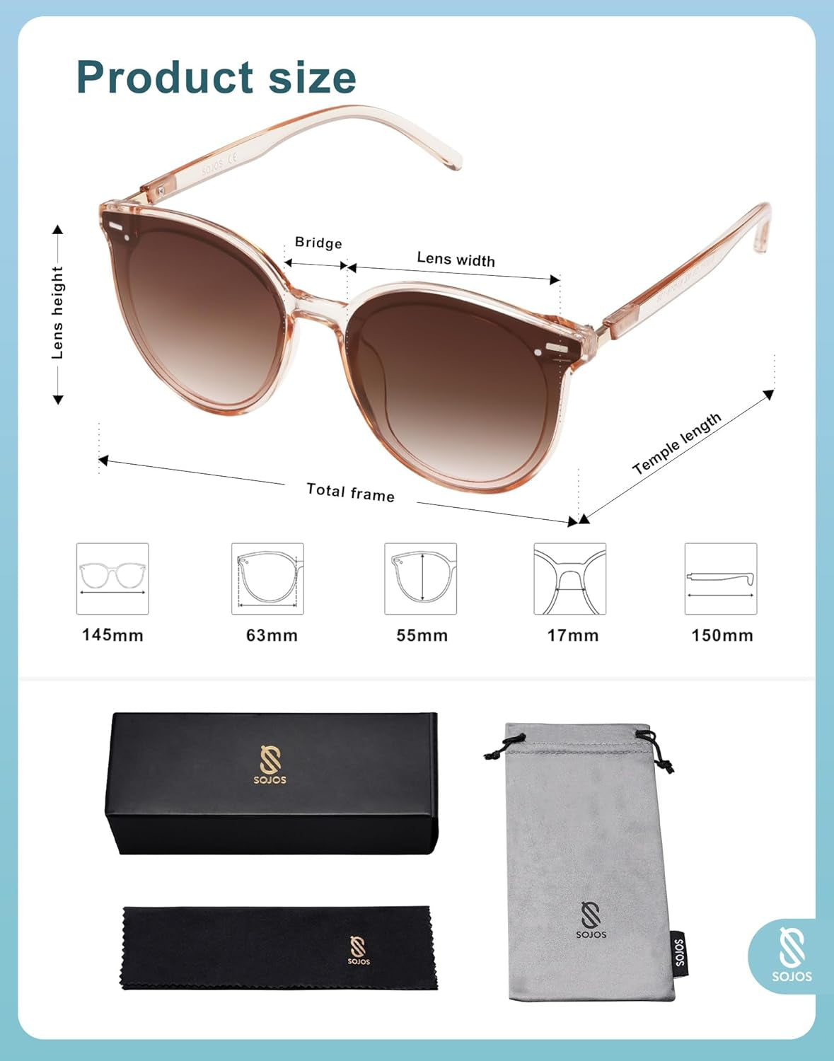 Sunglasses Womens Trendy 2025 Classic round Retro Vintage Shades Large Frame Sunnies SJ2067