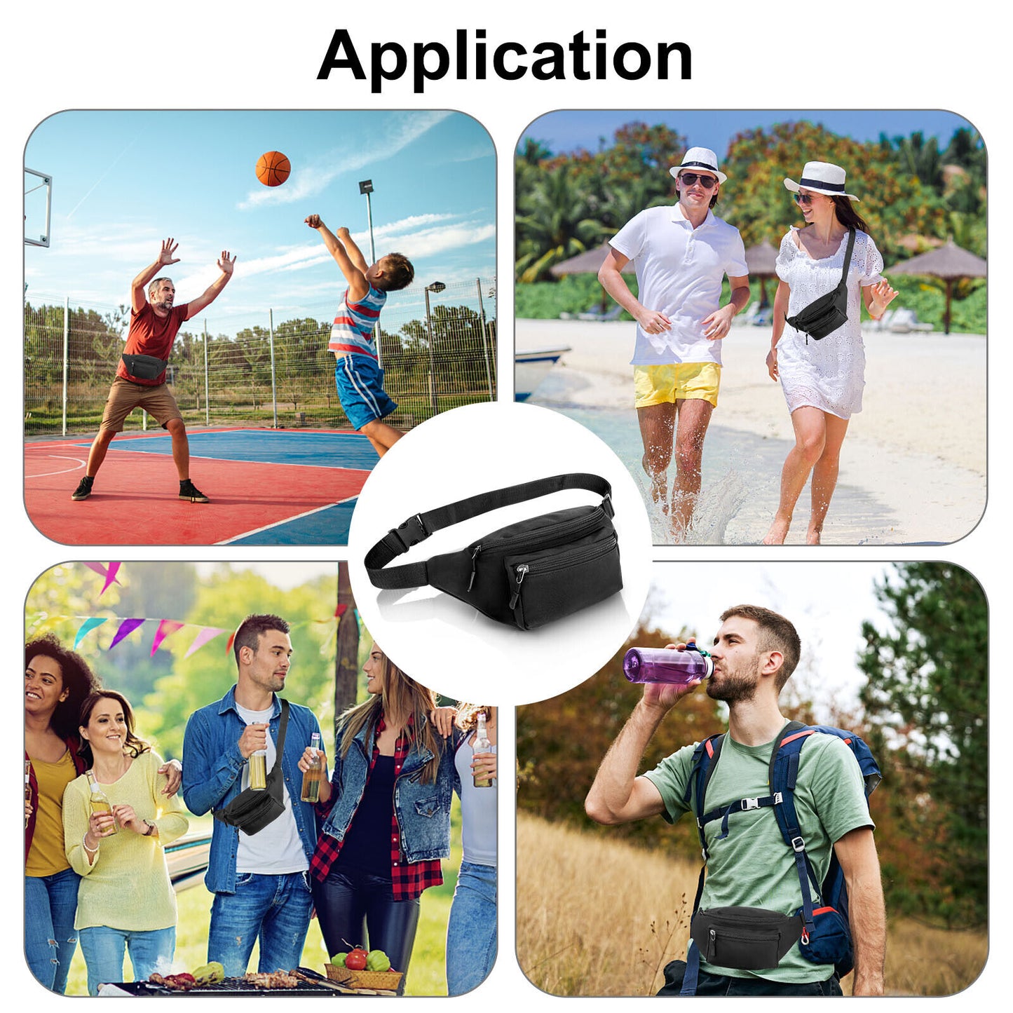 Men Women Fanny Pack Belt Waist Bag Crossbody Chest Sling Shoulder Wallet Sports