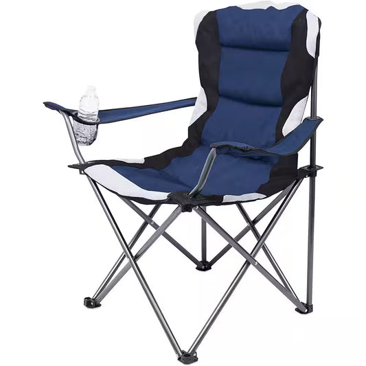 Internet'S Best Navy Blue Outdoor Sports Padded Camping Folding Chair
