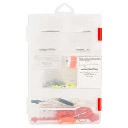 South Coastal Saltwater Fishing Tackle Box Kit, Small, Clear