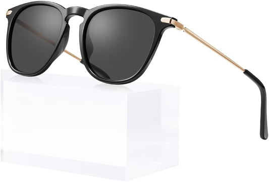Retro Lightweight Polarized Sunglasses for Women UV Protection, Square Ladies Sunnies Outdoor Driving Eyewears CA32R