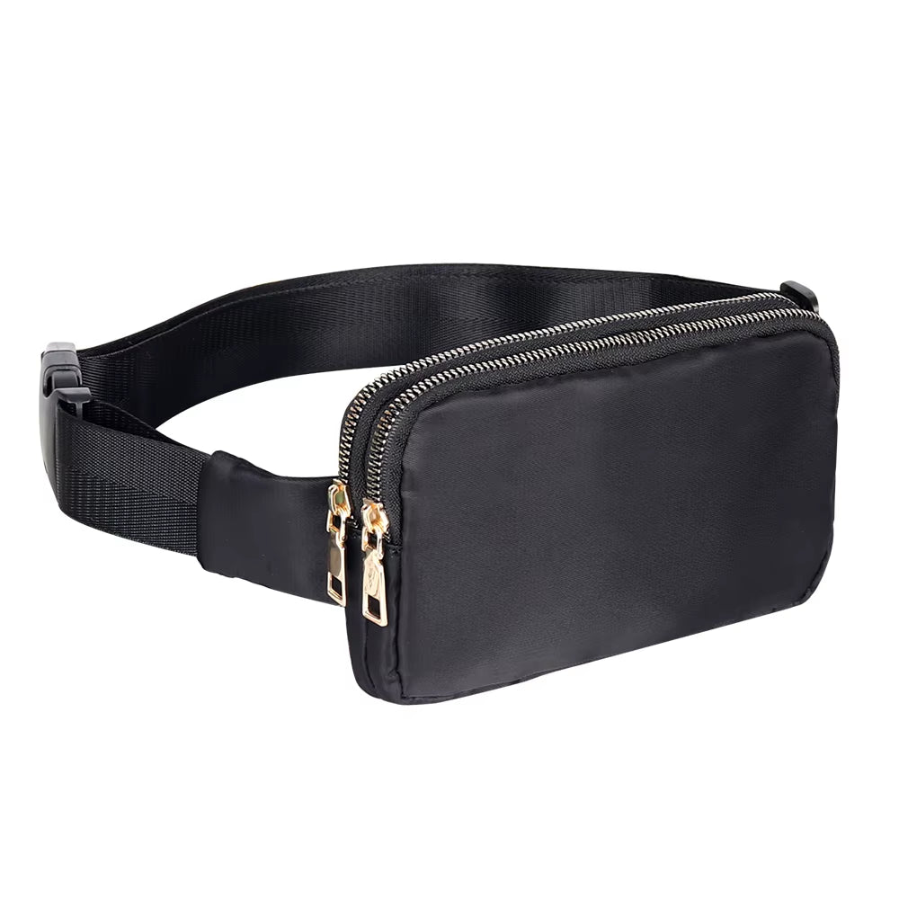 Geestock Fanny Pack Women'S Waist Bag Fashion Belt Bags Women Dual Zipper Waterproof Crossbody Bag Ladies Bum Hip Bag Riñonera