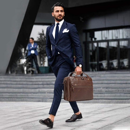 Leather Briefcase for Men 15.6 Inch Waterproof Laptop Messenger Bag Large Retro Computer Bag for Business Travel Work Perfect for Daily Use/Gift Choose (Brown)