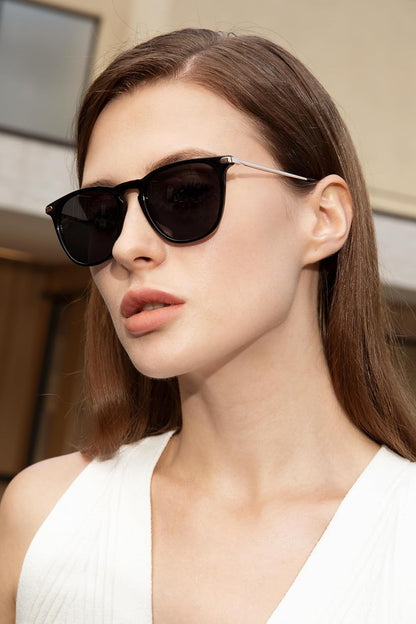 Retro Lightweight Polarized Sunglasses for Women UV Protection, Square Ladies Sunnies Outdoor Driving Eyewears CA32R