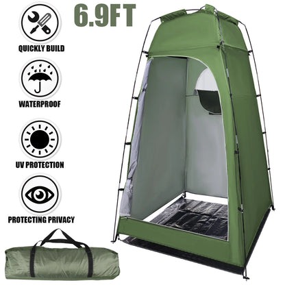 6.9FT Outdoor Privacy Shower Tent Portable Changing Room Camp Toilet W/Carry Bag