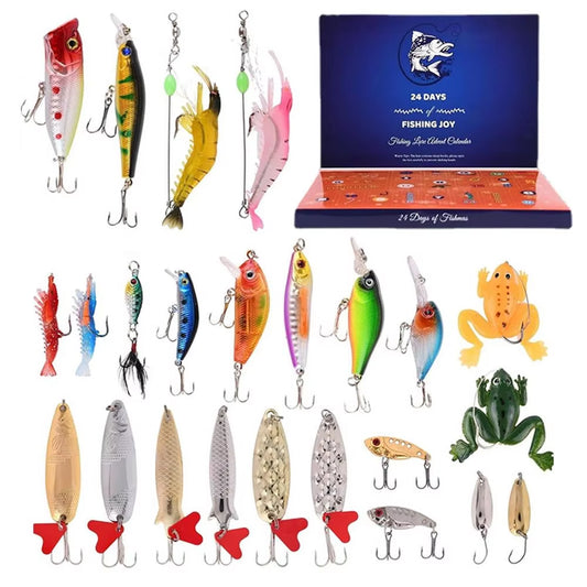 2024 Fishing Tackle Advent Calendar 24 Day Christmas Advent Calendar Fishing Tackle Box Creative Christmas Gifts Countdown