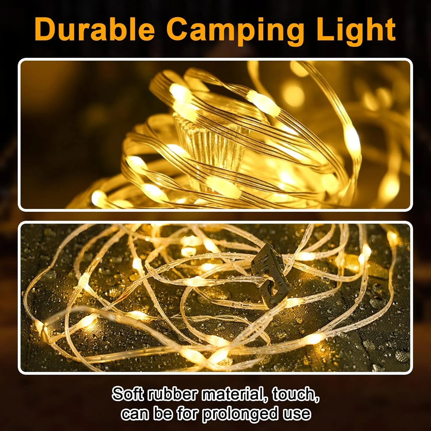 Camping Lights String,4 in 1 Outdoor String Lights,Outdoor Waterproof Portable Stowable String Light,Solar Power and USB Charging String Lights for Camping Yardholiday Decorations