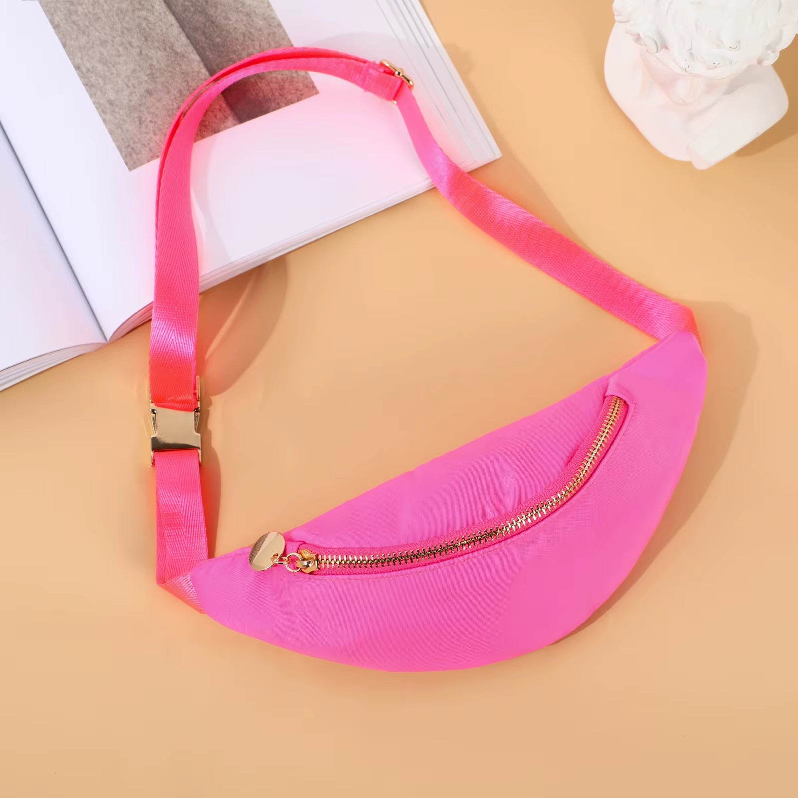 Women Fanny Pack Nylon Belt Bag Fashion Adult Waist Pack Zipper Bum Bag Adjustable Lightweight Multifunction Water-Resistant