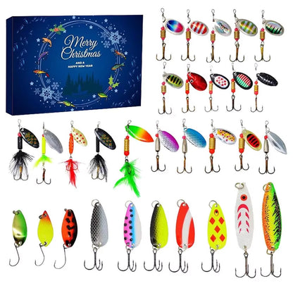 2024 Fishing Tackle Advent Calendar 24 Day Christmas Advent Calendar Fishing Tackle Box Creative Christmas Gifts Countdown