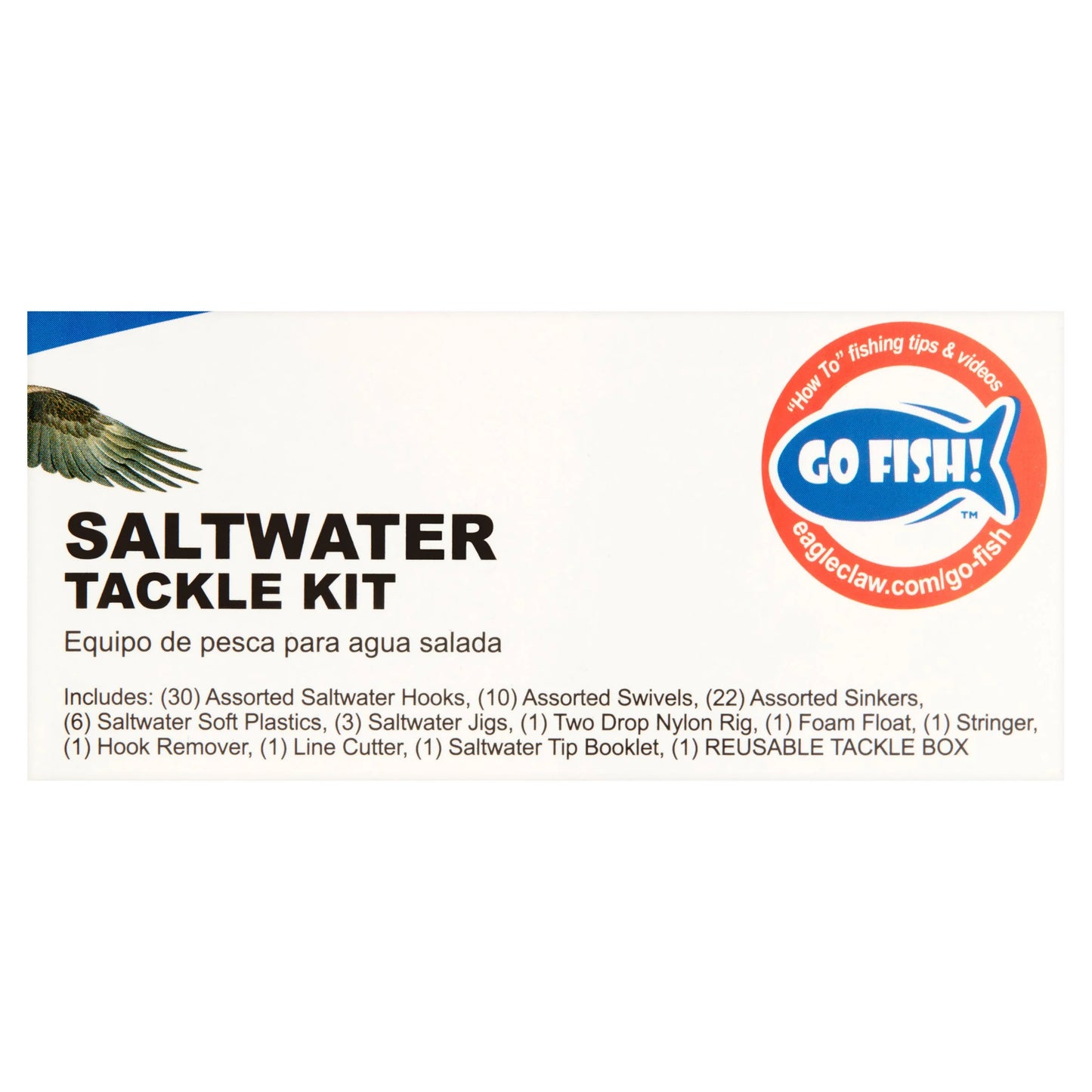 South Coastal Saltwater Fishing Tackle Box Kit, Small, Clear