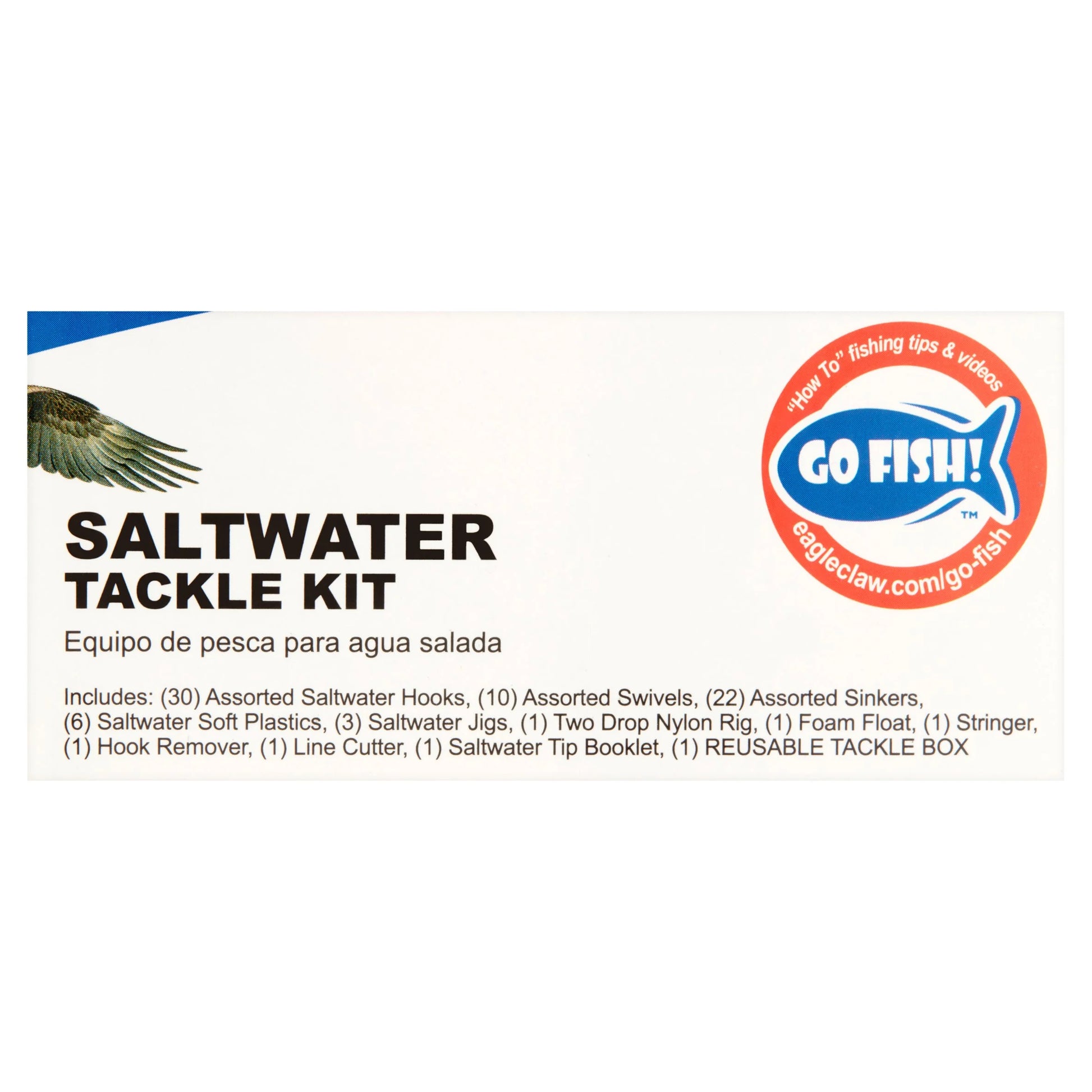 South Coastal Saltwater Fishing Tackle Box Kit, Small, Clear