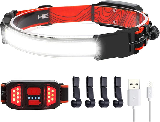 LED Rechargeable Head Lamp 1000Lumens Hard Hat Headlamp 230° Wide Beam Headlamp