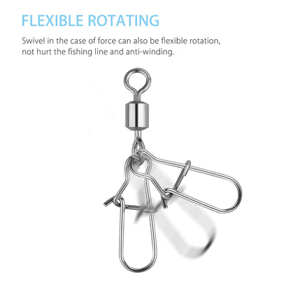Fishing 210Pieces/Box Fishing Swivel Snap Connectors Size 2 4 5 6 8 High-Strength Fishing Rolling Swivels with Nice Snaps Fishing Tackle Kit (Stainless Steel),#2 #4 #5 #6 #8