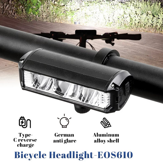 Bike Lights 900 Lumen, LED Bicycle Light with High Beam Low Beam, Best Bike Lights for Night Riding, USB-C Rechargeable Bike Headlight, Waterproof Bicycle Lights