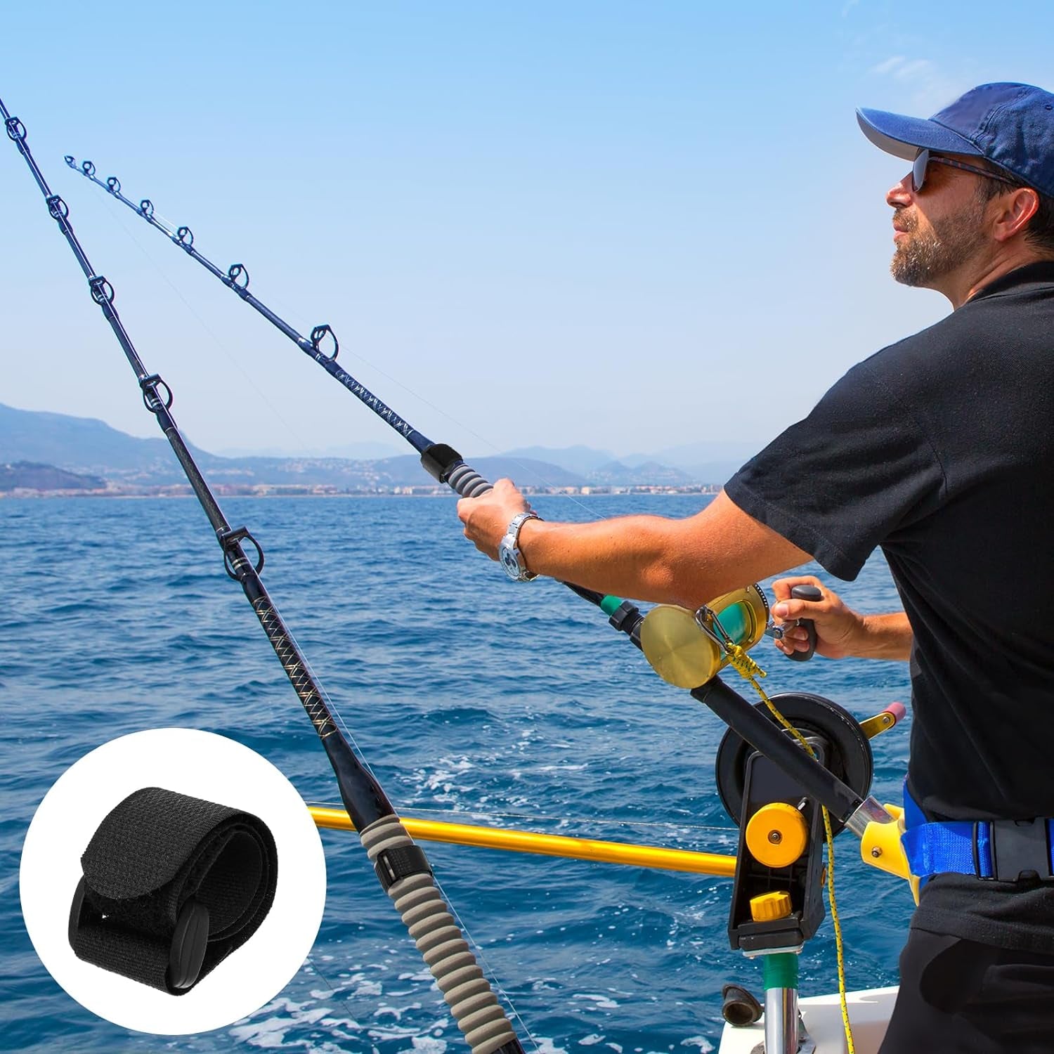 20Pcs Fishing Rod Belt Stretchy Straps & Tackle Ties, Elastic Fishing Rod Holder
