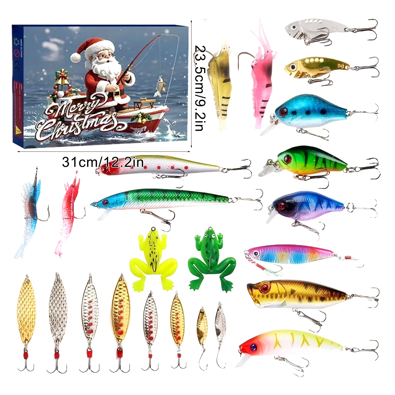 2024 Fishing Tackle Advent Calendar 24 Day Christmas Advent Calendar Fishing Tackle Box Creative Christmas Gifts Countdown
