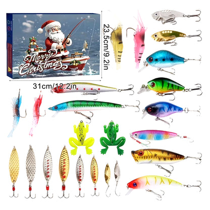 2024 Fishing Tackle Advent Calendar 24 Day Christmas Advent Calendar Fishing Tackle Box Creative Christmas Gifts Countdown
