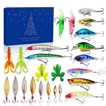 2024 Fishing Tackle Advent Calendar 24 Day Christmas Advent Calendar Fishing Tackle Box Creative Christmas Gifts Countdown