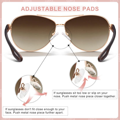 Polarized Sunglasses for Women UV Protection Ultra-Lightweight Comfort Metal Frame Driving Glasses CA3210