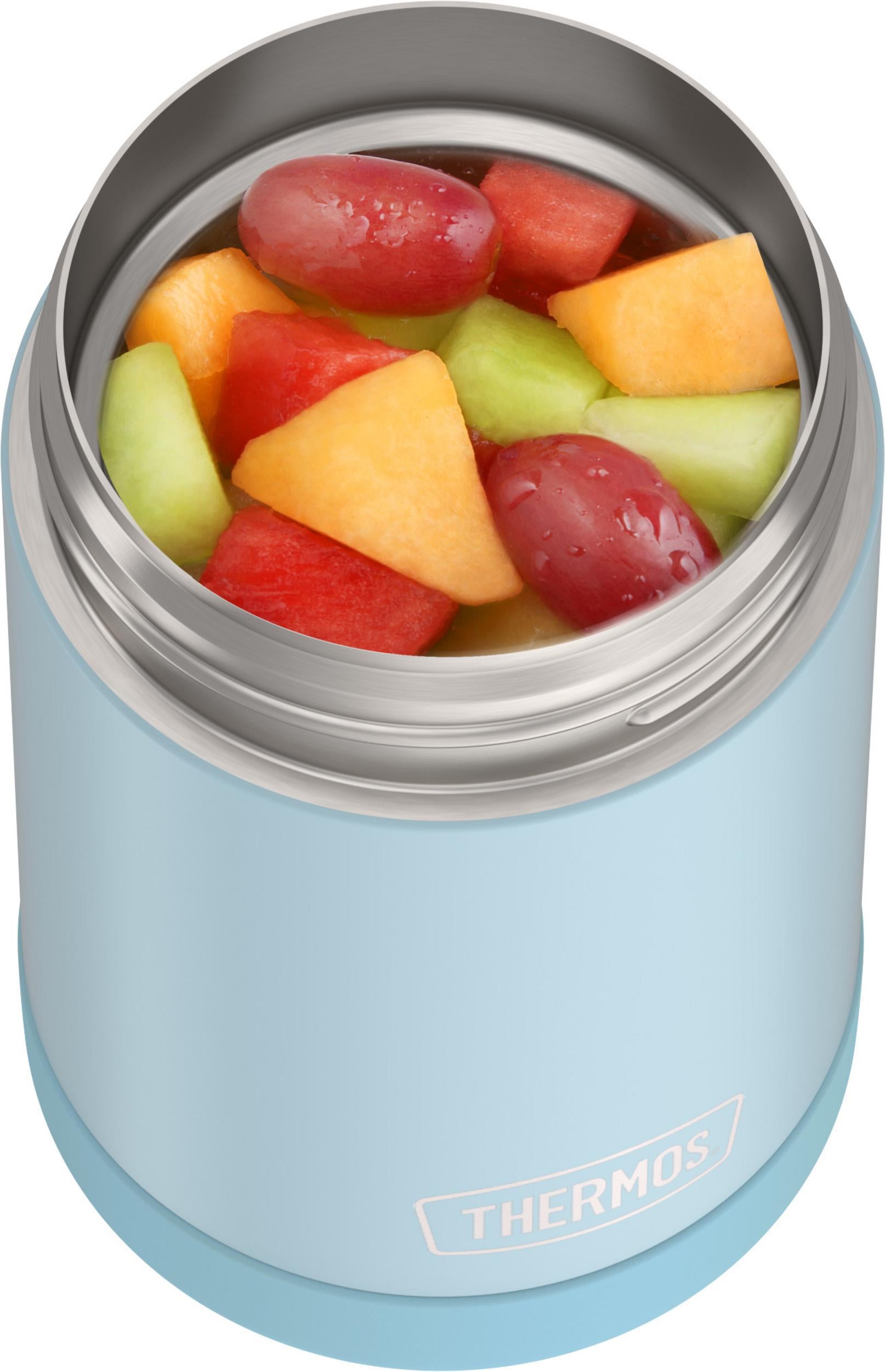 16Oz Insulated Food Jar with Folding Spoon, Glacier Blue