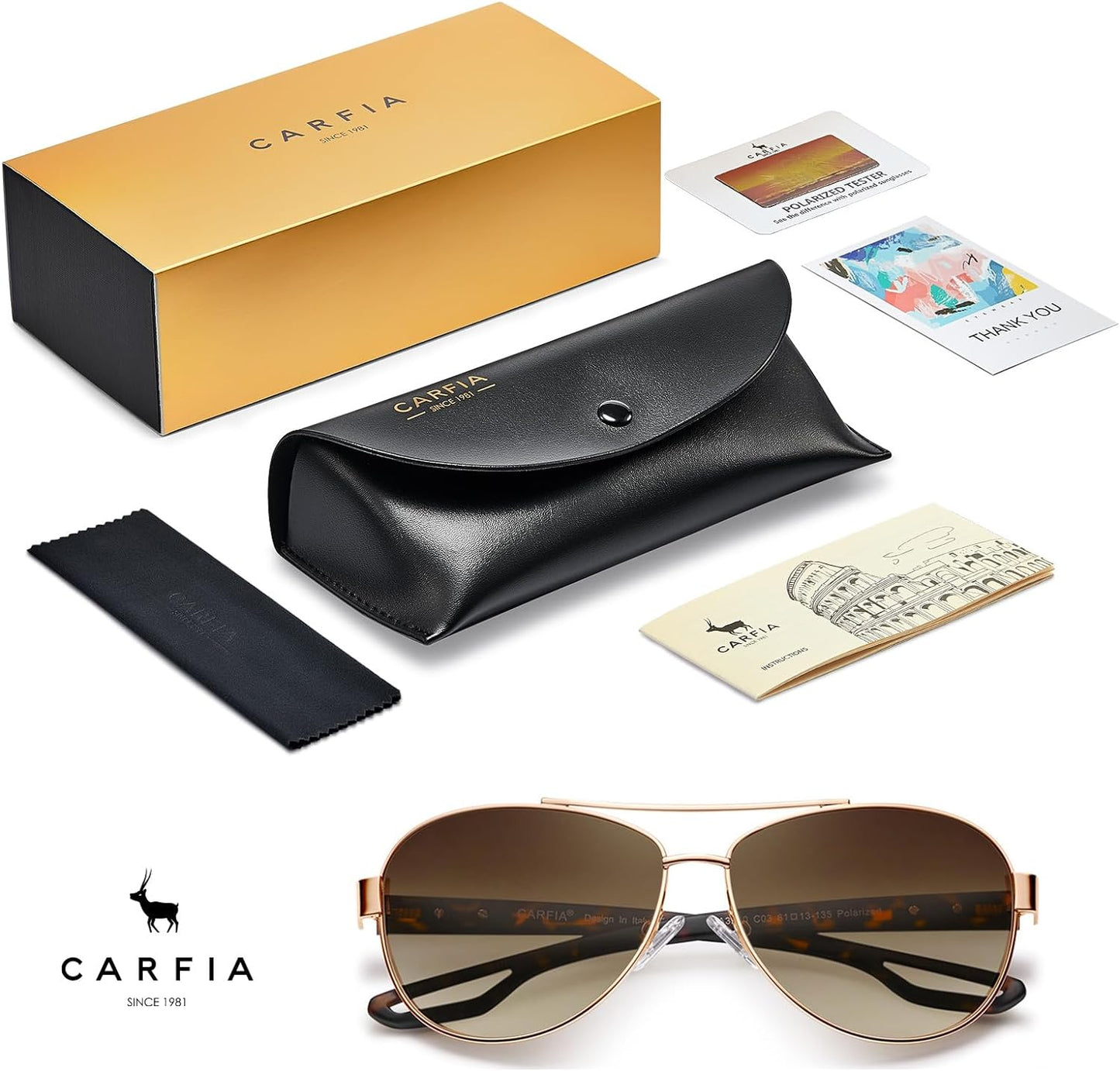 Polarized Sunglasses for Women UV Protection Ultra-Lightweight Comfort Metal Frame Driving Glasses CA3210