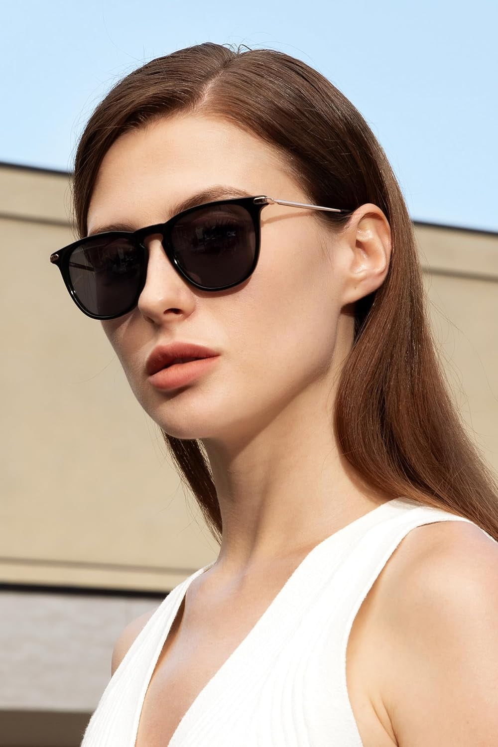 Retro Lightweight Polarized Sunglasses for Women UV Protection, Square Ladies Sunnies Outdoor Driving Eyewears CA32R