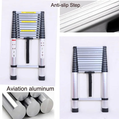 5M Telescopic Ladder with Hooks, 16.5FT Multi-Purpose Folding Aluminium Telescoping Ladder Foldable Ladder Extension Ladder Exte
